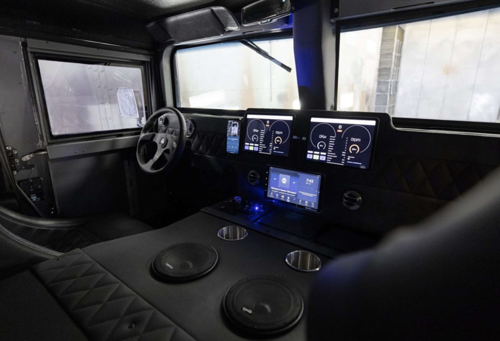 interior view NAEV Humvee Tesla Swap